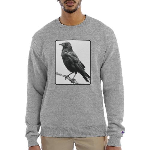 Raven Black and White Art Design - Champion Unisex Powerblend Sweatshirt 