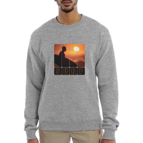 Surfing: Sunset Surf Panels - Champion Unisex Powerblend Sweatshirt 