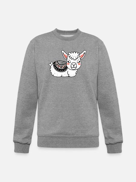 Adorable Llama Resting - Champion Unisex Powerblend Sweatshirt - heather gray
