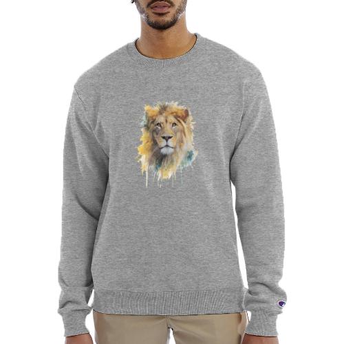 Watercolor Lion Portrait - Champion Unisex Powerblend Sweatshirt 