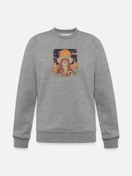 Mystic Sunflower Dreamer Illustration - Champion Unisex Powerblend Sweatshirt  - heather gray