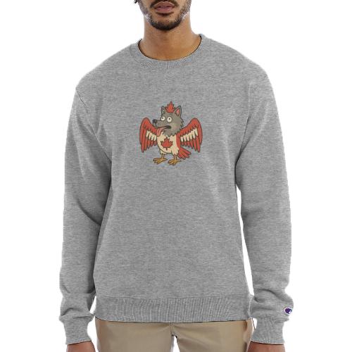 Maple-Mad Wolfbird – Quirky Canadian Creature - Champion Unisex Powerblend Sweatshirt 