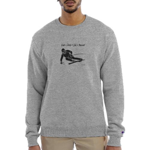 Eat Sleep Ski Repeat - bw - new001 - Champion Unisex Powerblend Sweatshirt 