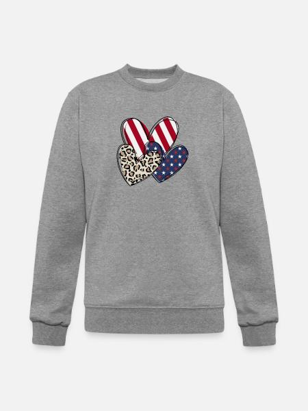 4th of july Heart - Champion Unisex Powerblend Sweatshirt - heather gray