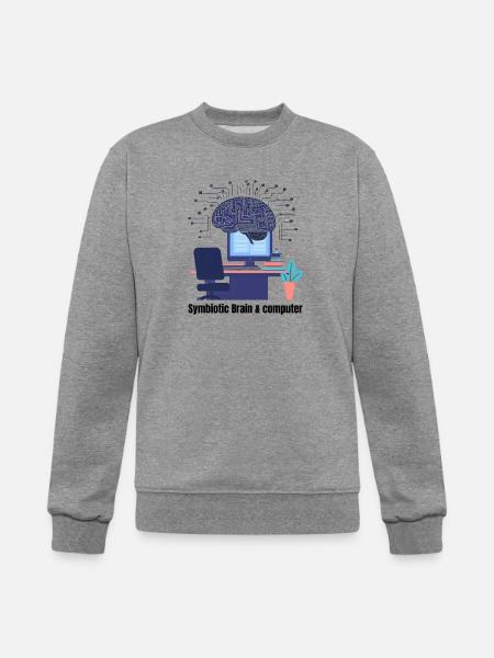 Brain and computer - Champion Unisex Powerblend Sweatshirt - heather gray