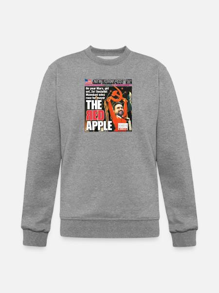 The Red Apple New York Post Zohran Mamdani  - Champion Unisex Powerblend Sweatshirt  - heather gray