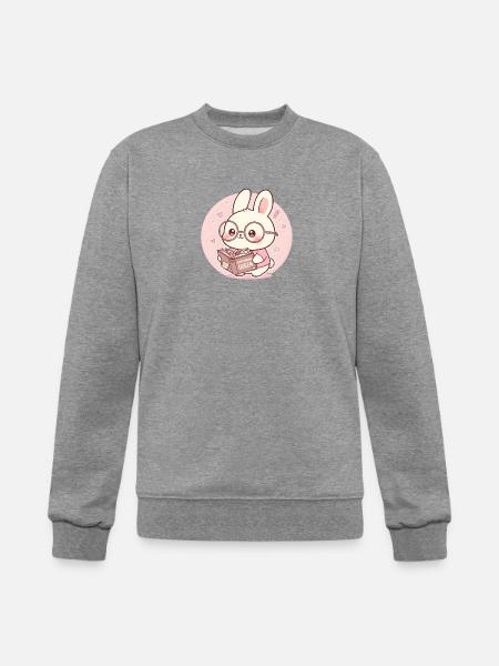 Overthinking Queen Bunny Reading - Champion Unisex Powerblend Sweatshirt - heather gray