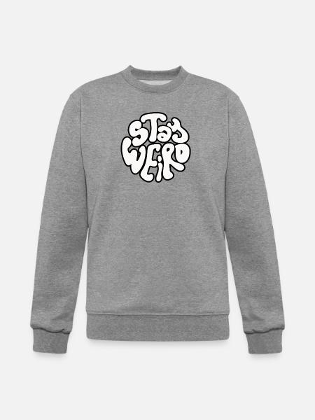 Stay Weird Retro Circle Text - Champion Unisex Powerblend Sweatshirt - heather gray