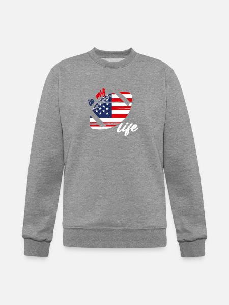 Patriotic Football Life - Champion Unisex Powerblend Sweatshirt - heather gray