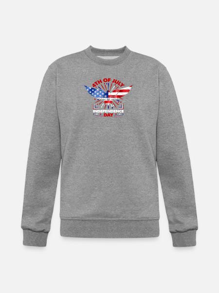 Star-Spangled Winged Eagle - Champion Unisex Powerblend Sweatshirt - heather gray
