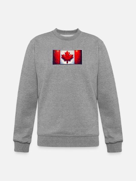 Pixel Maple Flag - Champion Unisex Powerblend Sweatshirt - heather gray