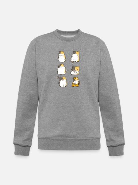 Chubby Calico Cat Expressions - Champion Unisex Powerblend Sweatshirt  - heather gray