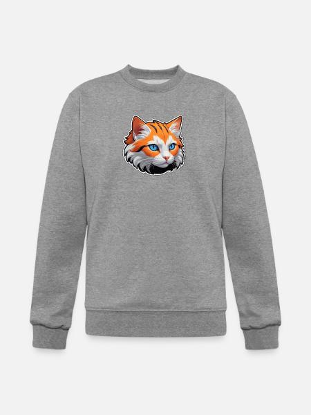 Cat face - Champion Unisex Powerblend Sweatshirt - heather gray