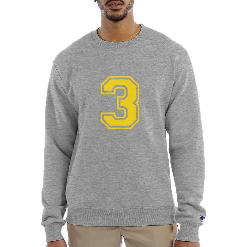 Number 3 in a classic athletic collegiate font - Champion Unisex Powerblend Sweatshirt 