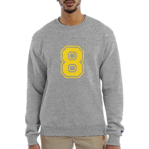 Number 8 in a classic athletic collegiate font - Champion Unisex Powerblend Sweatshirt 