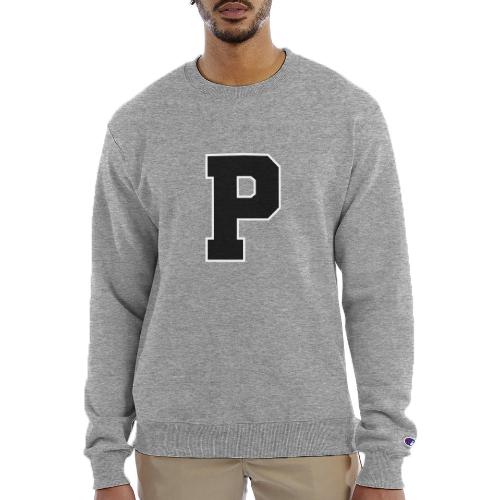 Varsity Letter P Athletic Alphabet Design - Champion Unisex Powerblend Sweatshirt 