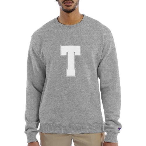 White Letter T – Varsity Alphabet Monogram - Champion Unisex Powerblend Sweatshirt 
