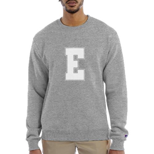 White Letter E – Varsity Alphabet Monogram - Champion Unisex Powerblend Sweatshirt 