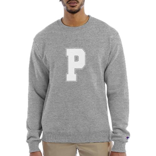 White Letter P – Varsity Alphabet Monogram - Champion Unisex Powerblend Sweatshirt 