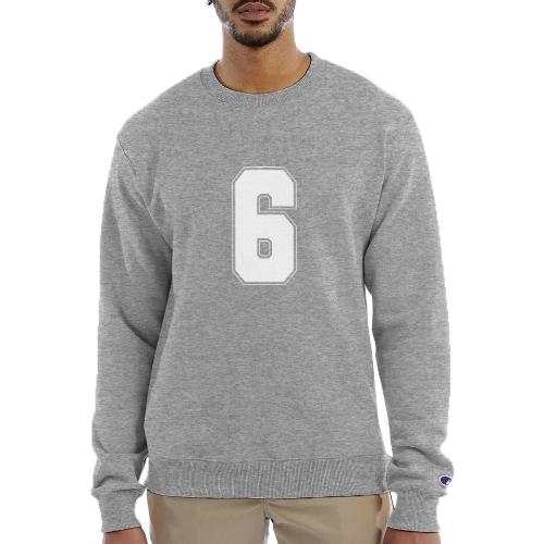 White Number 6 – Varsity Font - Champion Unisex Powerblend Sweatshirt 