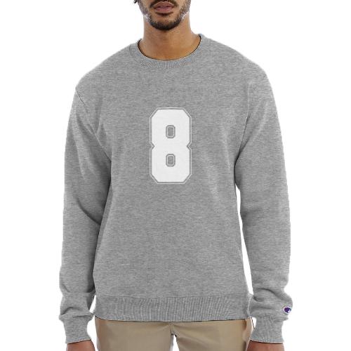 White Number 8 – Varsity Font - Champion Unisex Powerblend Sweatshirt 