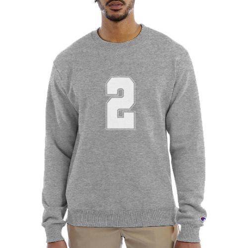 White Number 2 – Varsity Font - Champion Unisex Powerblend Sweatshirt 