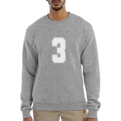 White Number 3 – Varsity Font - Champion Unisex Powerblend Sweatshirt 