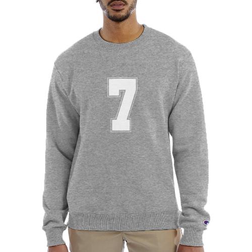 White Number 7 – Varsity Font - Champion Unisex Powerblend Sweatshirt 