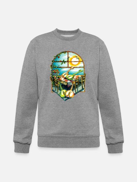 Rustic Sunrise Kitchen Scene - Champion Unisex Powerblend Sweatshirt - heather gray
