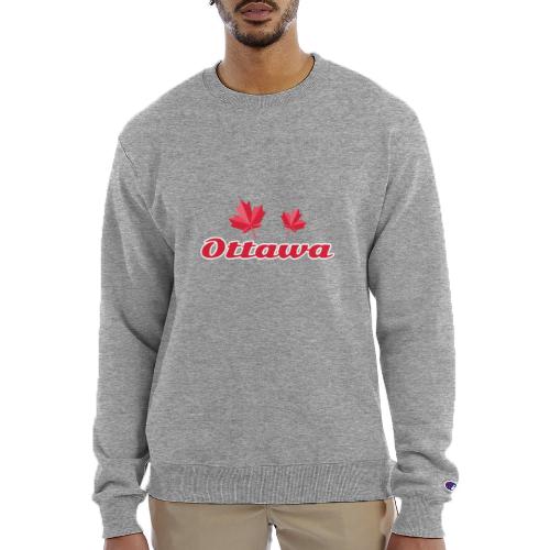 Ottawa with two red maple leaves - Champion Unisex Powerblend Sweatshirt 