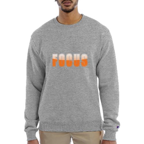 FOCUS Vibrant Orange Motivational Word Design - Champion Unisex Powerblend Sweatshirt 