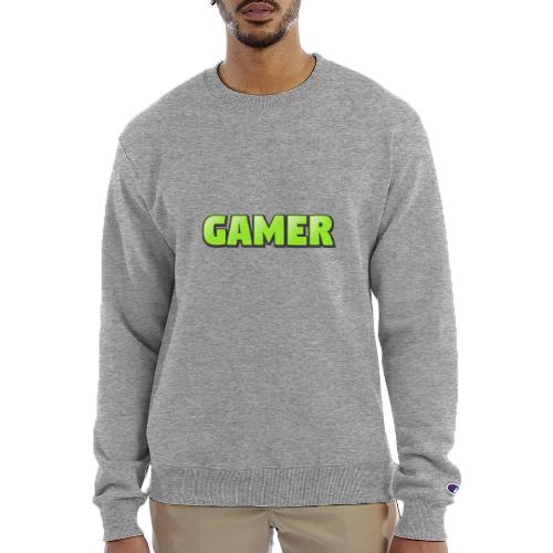 Gamer Neon Green Gaming Logo Design - Champion Unisex Powerblend Sweatshirt 