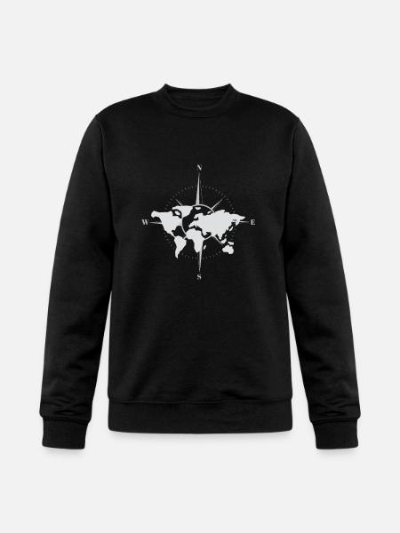 World map and compass - Champion Unisex Powerblend Sweatshirt - black