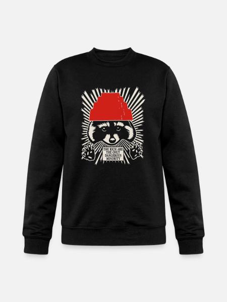 Raccoon DEVO Hat Poster – Bold Political Art Print - Champion Unisex Powerblend Sweatshirt  - black