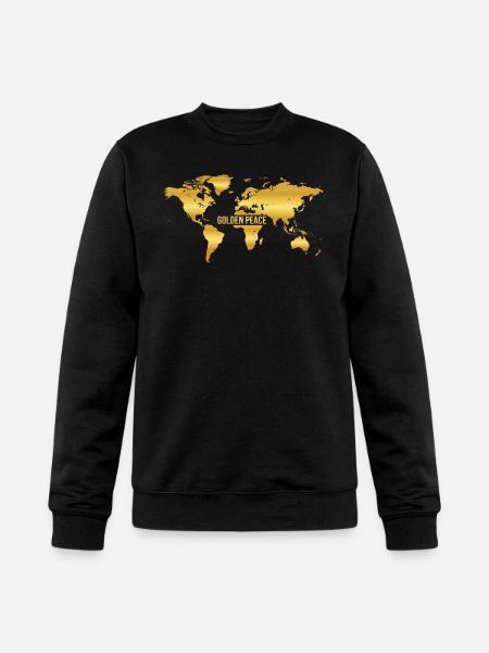 Golden Peace World Map - Champion Unisex Powerblend Sweatshirt - black