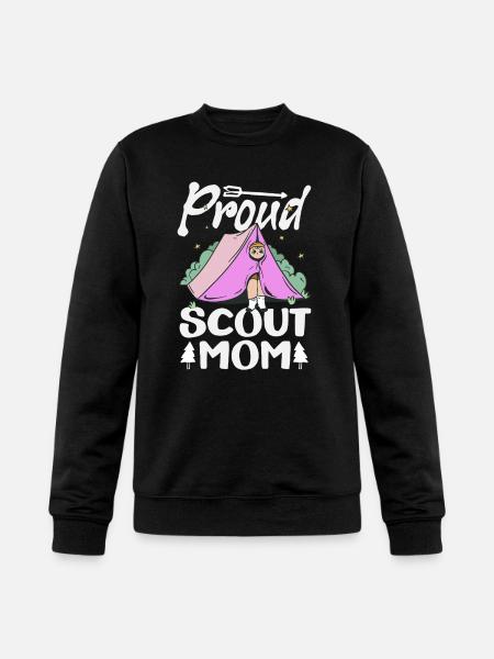 Proud Scout Mom Scouting Mother Camp - Champion Unisex Powerblend Sweatshirt  - black