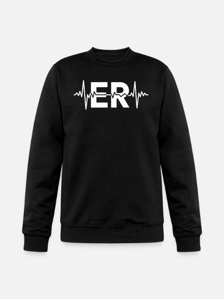 ER Pulse ECG Logo Tee - Champion Unisex Powerblend Sweatshirt  - black