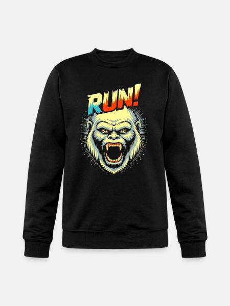 RUN! – Screaming Yeti Face - Champion Unisex Powerblend Sweatshirt - black