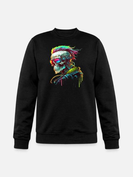 Cyberpunk Skull - Champion Unisex Powerblend Sweatshirt - black