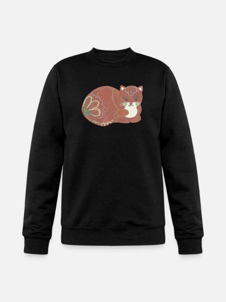 Folk art comfy cat - Champion Unisex Powerblend Sweatshirt - black