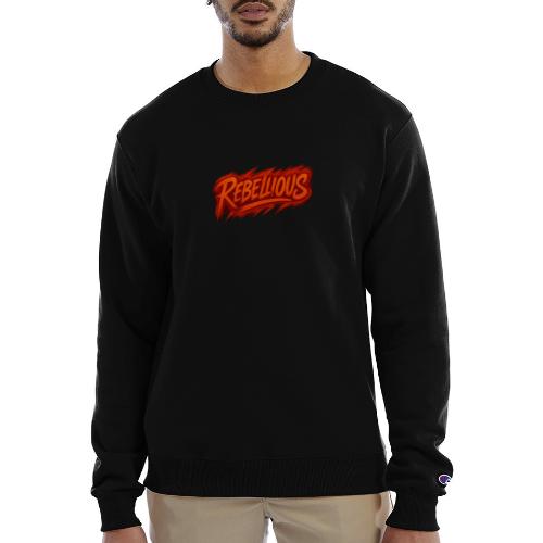Rebellious Graffiti Neon Orange Streetwear T-Shirt - Champion Unisex Powerblend Sweatshirt 