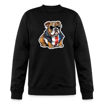 French bulldog with sunglasses bulldog - Champion Unisex Powerblend Sweatshirt  - black - Front