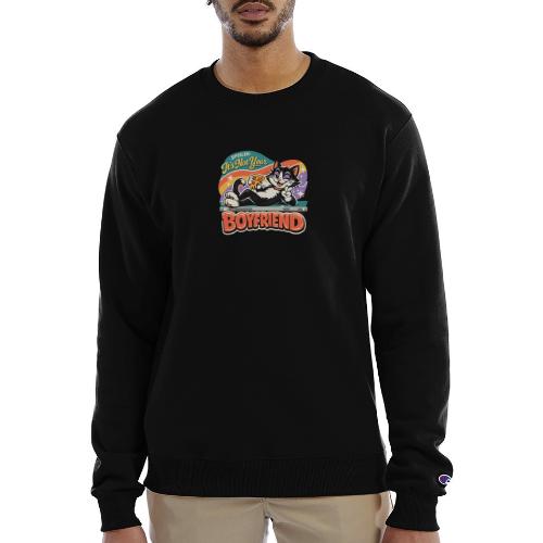 Sassy Cat Pride Pizza Retro Comic - Champion Unisex Powerblend Sweatshirt 