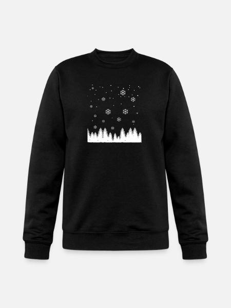 Snowflakes And Pine Trees - Champion Unisex Powerblend Sweatshirt - black