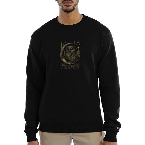 Moon Warrior Owl – Celestial Strength Tee - Champion Unisex Powerblend Sweatshirt 