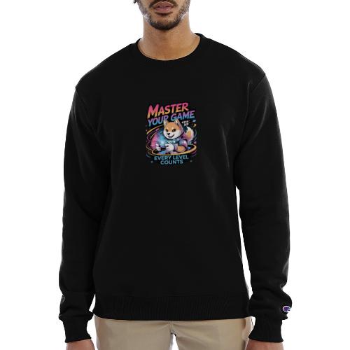 Cute Gamer Shiba Inu Level Up - Champion Unisex Powerblend Sweatshirt 