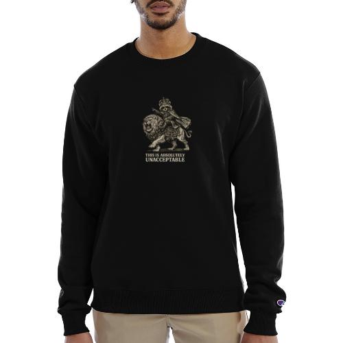 Funny Raccoon King Riding Lion Vintage Meme Art - Champion Unisex Powerblend Sweatshirt 