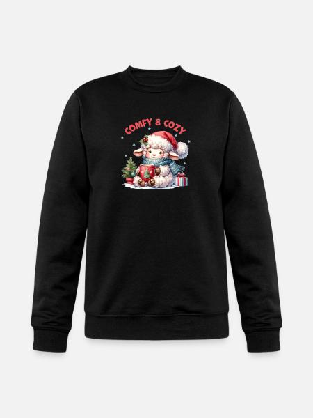 Comfy Cozy, Cute Christmas - Champion Unisex Powerblend Sweatshirt - black