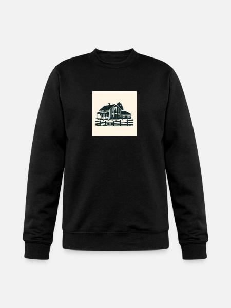 Rustic House Silhouette T-Shirt - Champion Unisex Powerblend Sweatshirt - black