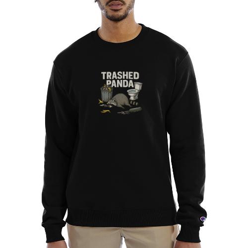 Trashed Panda – Funny Drunk Raccoon Cartoon - Champion Unisex Powerblend Sweatshirt 